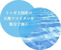 トンガ王国産の天然フコイダンを低分子で加工